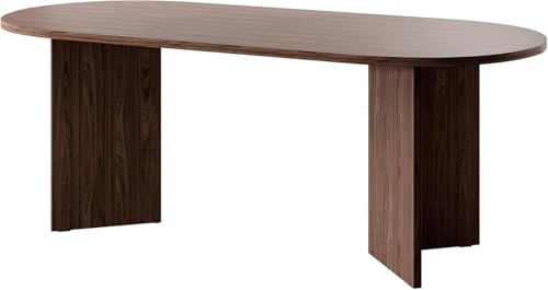 Selsey Mesa de Comedor Mesa de Comedor Ovalada 90 x 204 cm Mesa de Cocina OVO Wisconsin Nogal