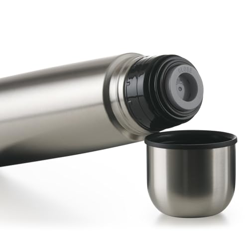 Foto von Blumtal® Thermosflasche 700ml - BPA-freie Thermoskanne für warm&kalt - auslaufsichere Isolierflasche 700ml aus Edelstahl rostfrei - Thermosflasche mit Becher - Thermoflasche - Stainless Steel - Silber