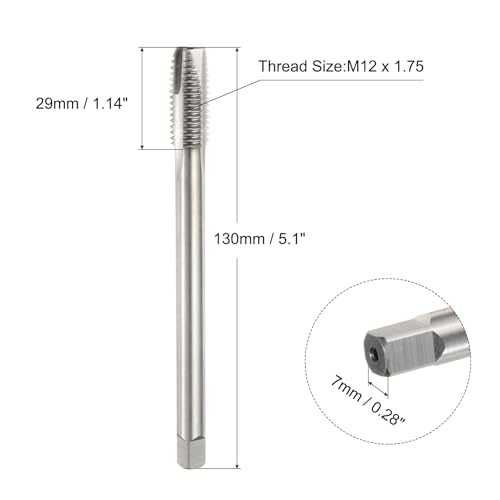 Grifo métrico de rosca M12 x 1.75 H2 herramienta extralarga para evitar atascos 3