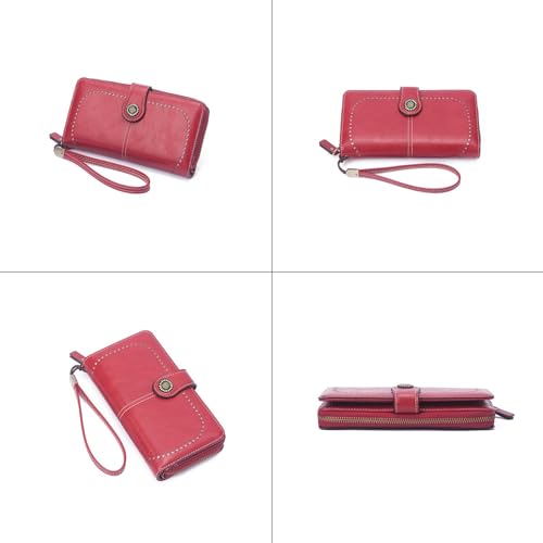 Women's Large Capacity Zip Wallet Phone Holder Clutch Travel Purse Wristlet Multi Card Organizer(Yellow)4