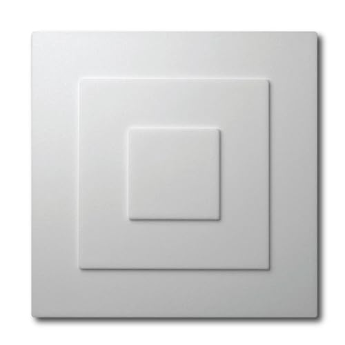 Yvonne - Rosetón decorativo cuadrado de poliestireno para techo con efecto estuco, modelo Yvonne