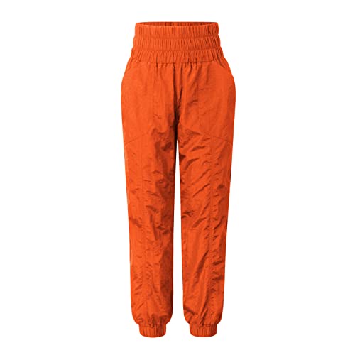 Pantalon sarouel pour femme coupe ample orange XL adapté pour le sport et l'entraînement running