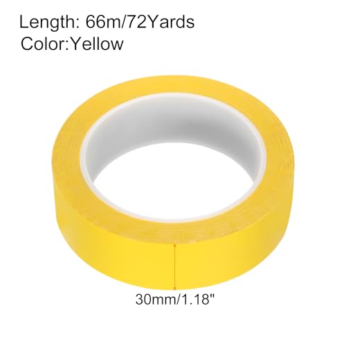 Image of uxcell 1 Rolls Yellow 1.18 Inch x 72 Yards Polyester Film Electrical Tape PET Tape High Temperature Heat Resistant Tape for Transformer Motor Wire 5S Positioning Logo,30mm x 66m