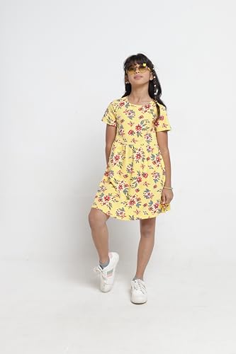 Image of T2F Girls Printed Cotton Casual Knee-Length Dress(Pack of 3)