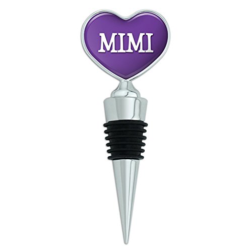 Heart Love Wine Bottle Stopper Names Female Mic-Mis - Mimi - Purple