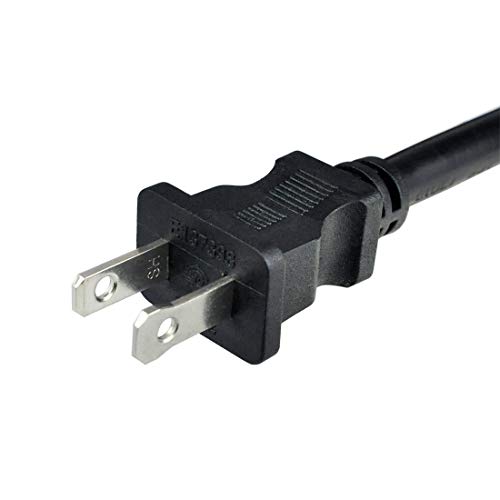 Pinfox 2 Prong Polarized 14 Gauge 10Ft Replacement Power Cord Pigtail Tool Heavy Duty 110V 115V 120V Supply Cable For Ac Appliance, Nema 1-15 Plug Us Sjt 14Awg (15A) #TOP2