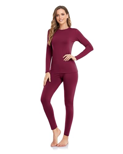 WEERTI Thermal Underwear for Women Long Johns with Fleece Lined Base Layer Women Cold Weather Top Bottom