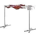 VBENLEM 46'' Electric BBQ Rotisserie Grill Kit?Max Capacity 90 LB ,Automatic 32W Motor and Height Adjustable Stainless Steel Roaster Stand for Pig Rotisserie Hog Lamb Outdoor Party Campfire Barbecue