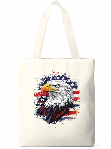 Canvas Tote Bag, Navy Blue Eagle Aesthetic Canvas Tote Handbags for Women Shoulder Bag, Elegant Bird Farmhouse