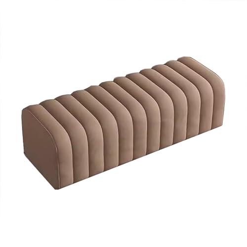 zxhrybh Taburete Tapizado, Banco para Dormitorio, Banco Moderno para el Final de la Cama, Reposapiés para Dormitorio y Sala de Estar(Khaki,39.3in/100cm)
