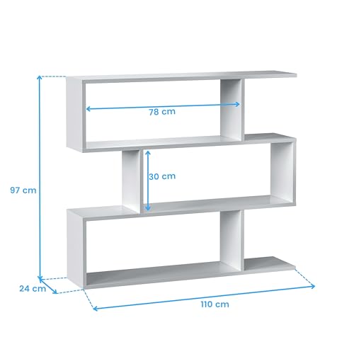 Miroytengo Estanteria Athena Auxiliar Baja Salón Comedor Recibidor Decoración Color Blanco 110x97x24 cm - imagen 3