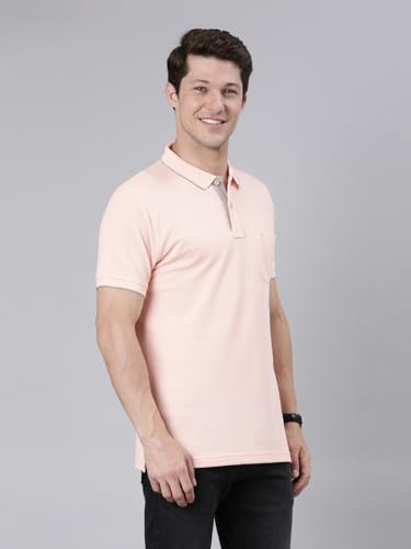 Image of Classic Polo Mens Cotton Blended Solid Half Sleeve Regular Fit Polo Neck T-Shirt