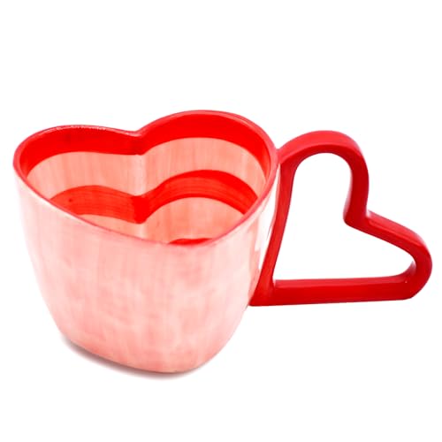 Peclek 10.5 oz Large Heart Shaped Mug, Romantic...