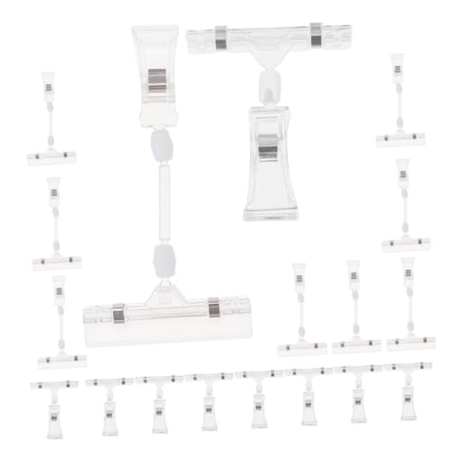 ZUNOXAZ 50個透明転式サインクリップ プラスチック製両面価格タグホルダー 店舗用ディスプレイクリップ スーパーや小売店向け簡単交換可能