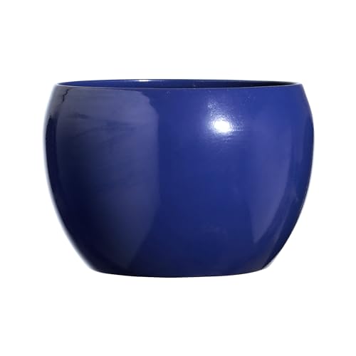 Image of Sunshine Elegant Matte Finished Dustfree Tabletop Blue Flower Pot Planter | Metal Plant Pot for Indoor Succulent Plants, Living Room, Home Decor, Office, Restaurant