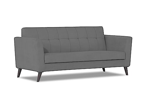 Image of Adorn India Dannis 3 Seater Sofa (Grey) (3 Year Warranty)