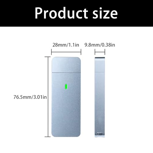Carcasa externa USB C/A 10Gbps para SSD NVMe 2230 aluminio miniatura 3