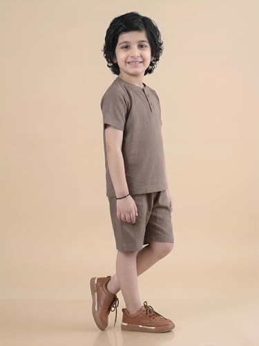 Image of POLKA TOTS 100% Pure Cotton T-Shirt and Shorts Combo For Boys | Summer Dress & Beach Wear for Boys and Toddlers | Breathable Premium Fabric Co-Ord Set Kids | Relaxed Fit Casual Summer Outfit for Kids