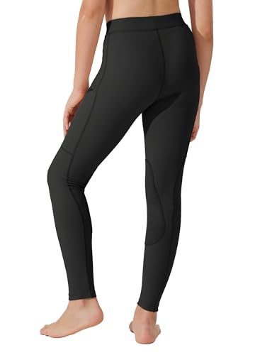 willit girls horse riding pants tights kids equestrian breeches knee-patch youth schooling tights zipper pockets