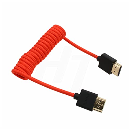 HangTon HDMI 4K 8K Cable Braided Coiled for SmallHD Blackmagic Monitor Panasonic S1H Sony A7m4 FX9 Canon C70 Nikon Z9 Camera Type A HDMI 2.1 - Image 3
