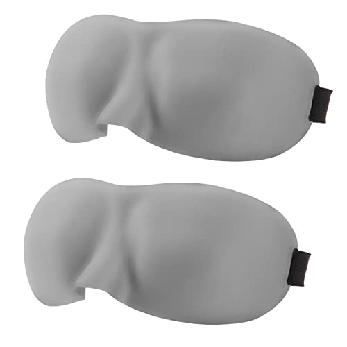 GWAWG Lot de 2 masques de sommeil 100 % occultants, masques pour le sommeil et les yeux, pour homme et femme, convient pour la pause déjeuner, les voyages, le camping (gris Lot de 2) Cover