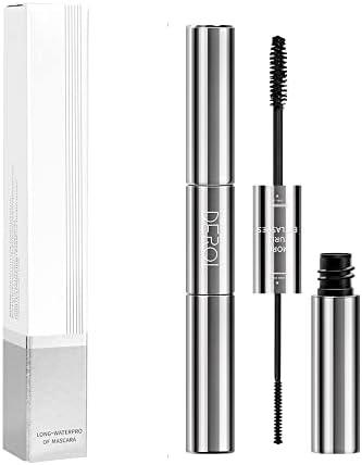 2 in 1 Mascara for Fine Short Eyelash,Big and Small Brush, Washable Voluminous Eyelash Mascara Intense Lengthening Mascara for Women and girl, Black (1 Pcs)