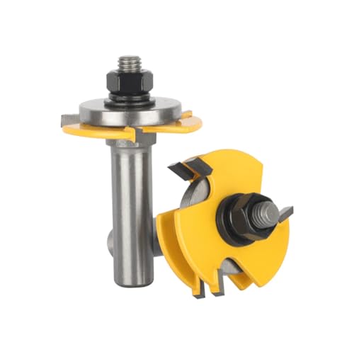 Windzerdong T?G Assembly Bit Router Bit Carbide Cutters Woodworking Milling Cutter for Wood Bit Face Mill Wood Cutter Tools(12.7x47.6x4)