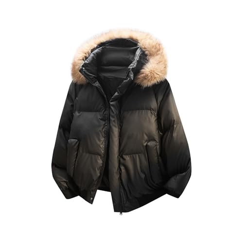 Veste d'hiver homme épaisse chaude col montant blouson matelassé noir