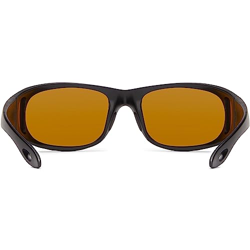 Fisherman Eyewear Men's Grander Polarized Rectangular Sunglasses, Black, 37mm,58mm,140mm4