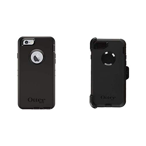 OtterBox Defender iPhone 6/6s Case - Frustration Free Packaging - Black Bundle with OtterBox Defender Series Case for iPhone 8 & iPhone 7 (Not Plus) - Frustration Free Packaging - Black
