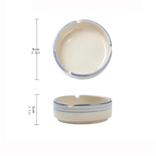 Cendrier rond céramique lavable pour table et maison