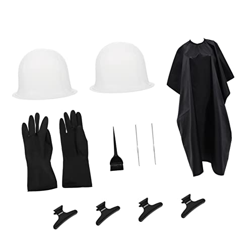 SOESFOUFU Hair Highlight Cap Set 11pcs Dyeing Tools Kit with Cape for Diy Salons