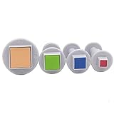 Ubaker Square Sugarcraft Plunger Cutter DIY Mold for Cupcake Toppers Fondant Cake Decorating,4-Pack