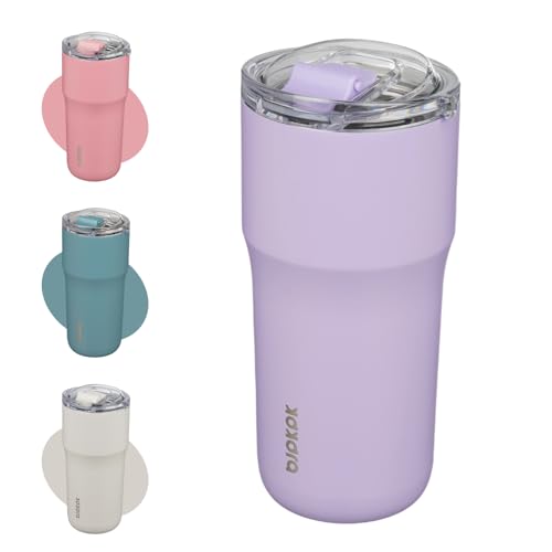 Image of BJPKPK 20oz Spill Proof Coffee Tumbler, Insulated Stainless Steel Cup | Double Wall Vacuum, Leakproof Lid, Keeps Hot /Cold /Iced, BPA Free, Dishwasher Safe, Cupholder, Travel, Lavender