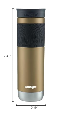 Image of Contigo Byron 2.0 Stainless Steel Travel mug with Snapseal Lid and Grip, 24oz, Chardonnay, BPA Free and Leak Proof