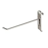 Econoco 6” Panel Display Hooks, Gridwall Hooks, Grid Hook for Gridwall, Display Hooks For Panel, Chrome, (Pack of 96)