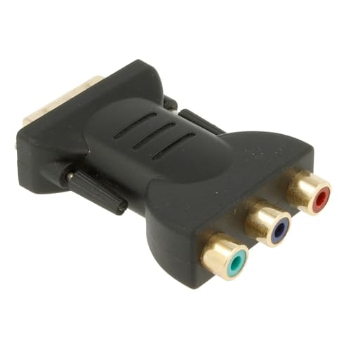 Adaptateur DVI-I (18+5) Mâle vers 3 RCA Femelle, Noir