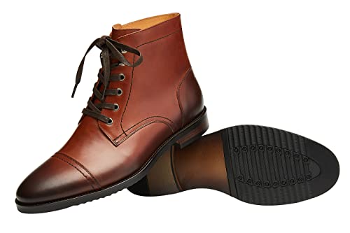 Image of Santimon Men's Oxfords Formal Dress Boots For Men Business Casual Leather Ankle Boots