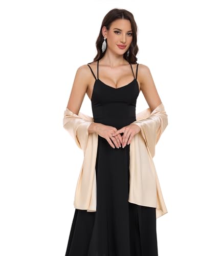 Shawls and Wraps for Evening Dresses Satin Shawl Wraps for Women Wedding Formal Shawl2