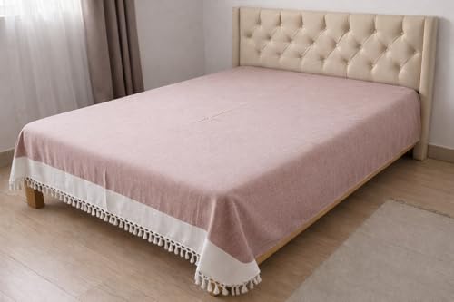 Image of Single Bed Sheet Cotton | for Single Bed, 60 x 90 inch, Pure Cotton, Breathable Fabric, Pack of 2 Pink & Yellow (1, Fine-Brown)