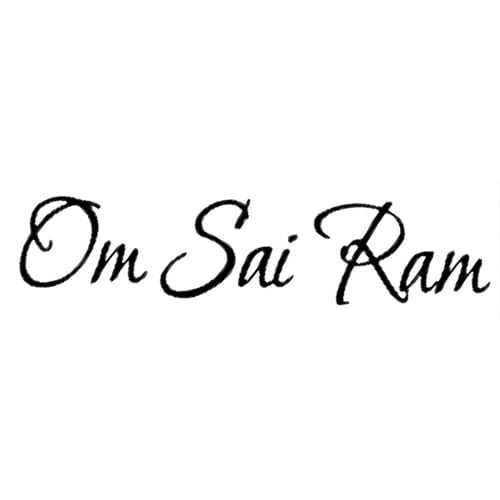 Image of KREEPO Pack of 2 Om Sai Ram Religious Self-Adhesive Vinyl Car Decal Sticker for Exterior Use| Dashboard| Windshield (Black)