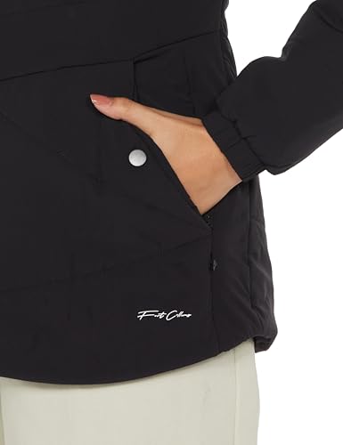 Image of Qube By Fort Collins Women's Medium-Length Bomber Jacket with Detachable Hood Stylish Winterwear for All-Day Comfort |Material: Nylon