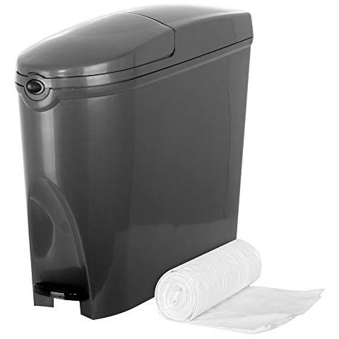 AIRSENZ Sanitary Bin Set - Large 20 Litre Capacity Sani Bin & Sanitary Bin Liner Bags Cover