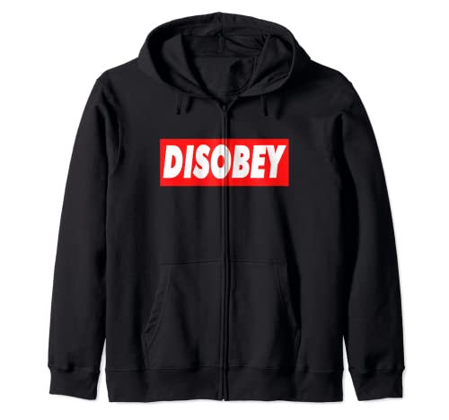 DISOBEY - Camiseta de manga corta Sudadera con Capucha