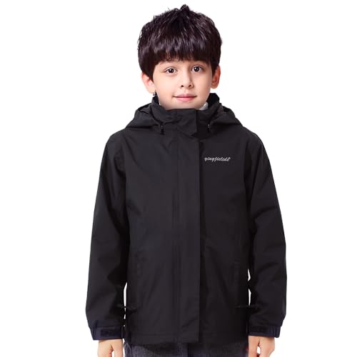 Image of Girls Boys Rain Jackets, Lightweight Waterproof Kids Rain Coats with Hood Windbreakers for Kids