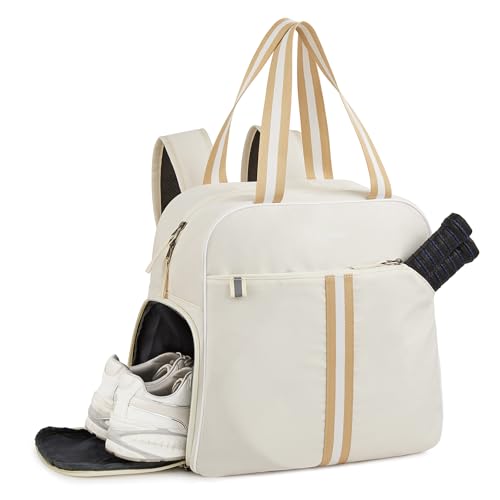 G4Free Pickleball Tote Bag for Women with Shoe Compartment, Fits 2 Paddles