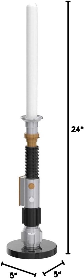 Star Wars OBI-Wan Kenobi Blue Lightsaber 24-Inch Desktop LED Mood Light | Nightstand Table Lamp for Bedroom, Desk, Playroom | Home Decor Kids Room Essentials | Movie Gifts and Collectibles