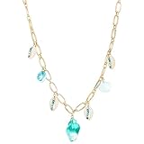 Charm Necklace Pearls and Shell Necklace Beach Treasure Charms Real Shell Resorts Necklace Summker K