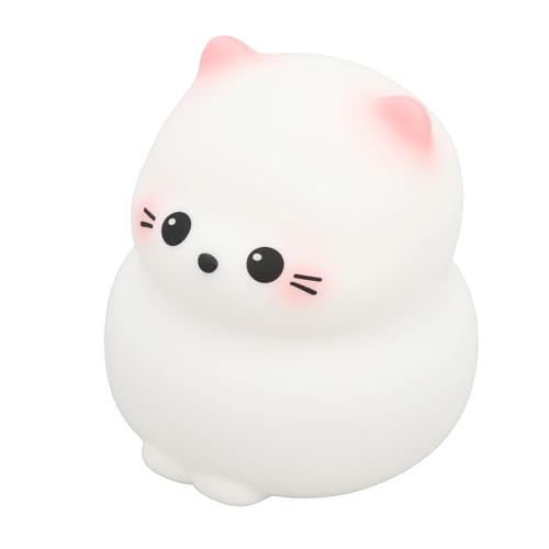 Lámpara de noche silícico con forma de gato y USB recargable miniatura 4
