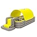 CS-DRMT Piscine Gonflable avec Auvent Et Toboggan, Pataugeoire Gonflable Portable, Piscines pour Enfants, Piscines Familiales pour Enfants, Adultes, Jardin, Arrière-Cour,Jaune,102.3x66.9x23.6inch